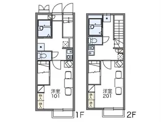 レオパレス滝下A【208号室】の間取り