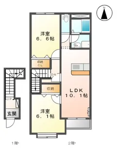 サンシャイン19A【2階】の間取り