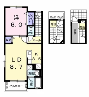 カーサ オリーブ【3階】の間取り