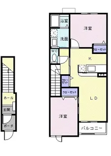オーチャードビュー【2階】の間取り