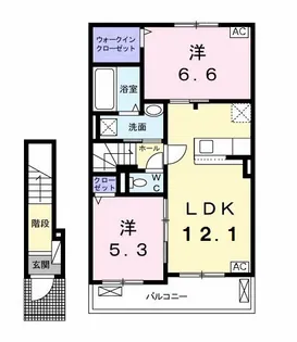 リアンダムール【2階】の間取り