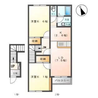 ハイムツースリー【2階】の間取り
