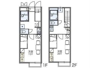 レオパレスコーエー【206号室】の間取り
