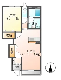 ハイツメープル【1階】の間取り