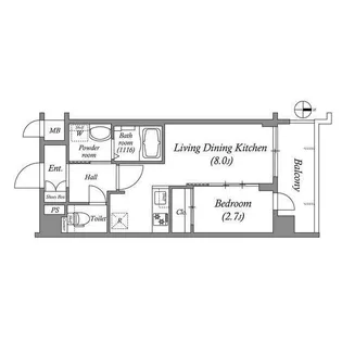 アドバンス京都クラッセ【0103号室】の間取り