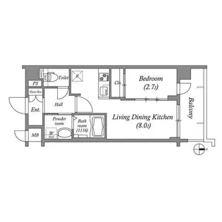 アドバンス京都クラッセ【0409号室】の間取り