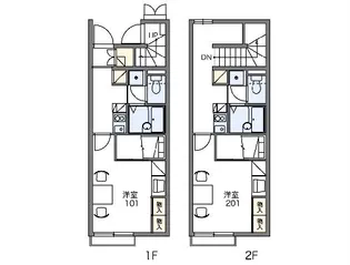 レオパレスタウンコート【204号室】の間取り