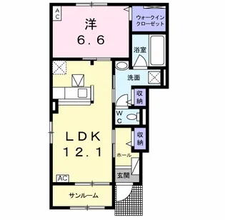 ファイエルン【1階】の間取り