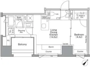 ザ・パークハビオSOHO横浜関内【2階】の間取り