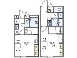 レオパレスリブェール【206号室】の間取り