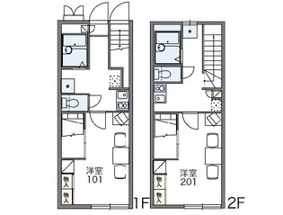 レオパレスオールワン【105号室】の間取り