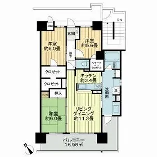 アルファステイツ熊谷銀座【10階】の間取り