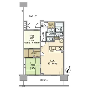 サングランデアルフィーヌB棟【3階】の間取り