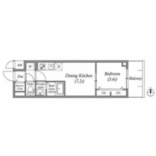 MAXIV CROS 江坂【0404号室】の間取り