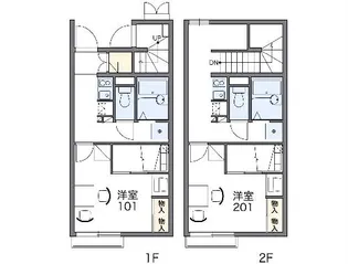 レオパレスプレミア北楠【214号室】の間取り