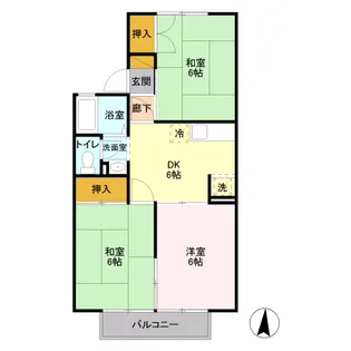 セジュール・砥上 B【2階】の間取り