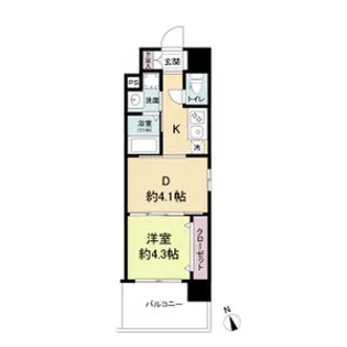 ライブガーデン江坂Ⅷ【3階】の間取り