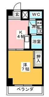 西日置マンション【4階】の間取り