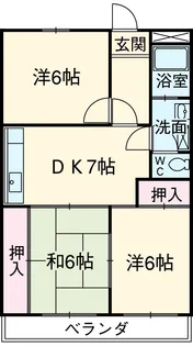 糸与ビル【206号室】の間取り