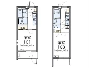 クレイノ四季【204号室】の間取り