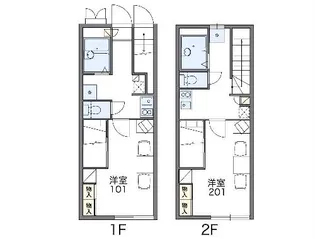 レオパレスイン【102号室】の間取り