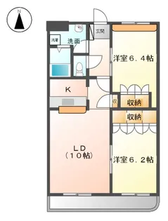 サンパレスダンディ B棟【2階】の間取り