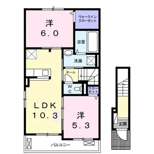 トレノ カーサ Ⅰ【2階】の間取り