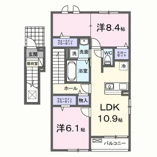 エースガーデン Ⅰ【2階】の間取り