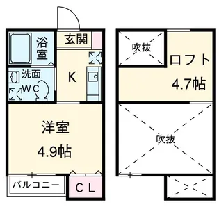 エスポワール堀田【103号室】の間取り