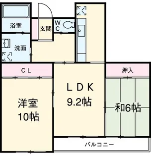 タウン唐山F棟【301号室】の間取り