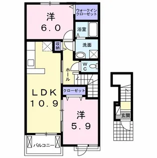 メゾンアルモニーⅡ【2階】の間取り