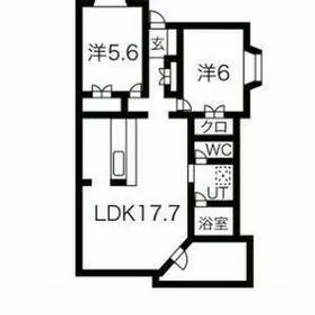 飯島コーポ8号棟【1階】の間取り