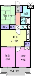 ハイツシャルマン2【401号室】の間取り