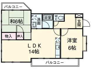 ヴィラ奥田第2ビル【2C号室】の間取り
