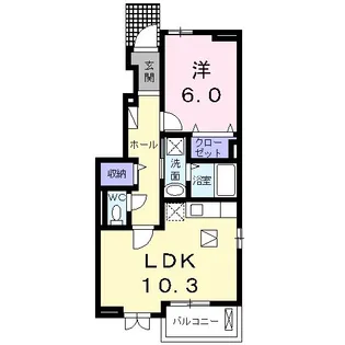 J スタジアム フロント【101号室】の間取り