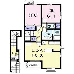 Sunlight Bell B【2階】の間取り