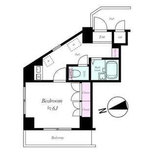 メインステージ荻窪【206号室号室】の間取り