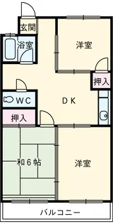 上浅田モンブランマンション【3-B号室】の間取り