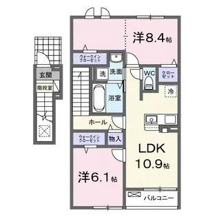 ノーストゥーリバー【2階】の間取り
