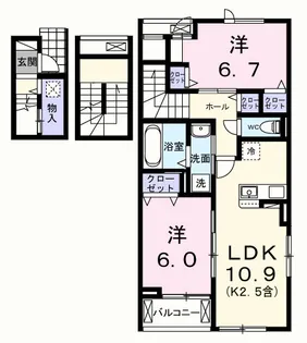 フェリス ソレアードⅢ【3階】の間取り