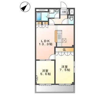 パレット伏見【1階】の間取り