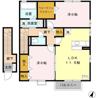 フォレストサイドFUKUCHI【2階】の間取り