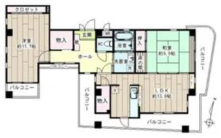 レ・ジェンヌ・サトウ【9階】の間取り