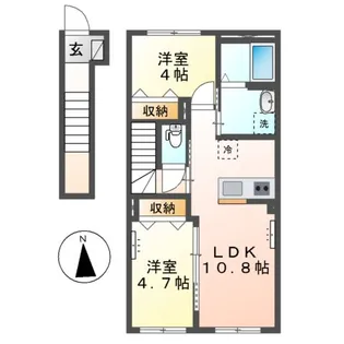 エスト ガーデニア【2階】の間取り