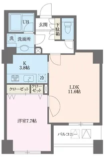 ドゥーエ横浜駅前【15階】の間取り
