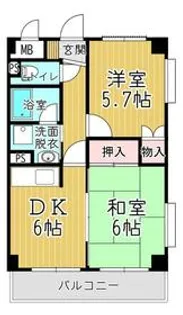 第2芦原マンション【308号室】の間取り