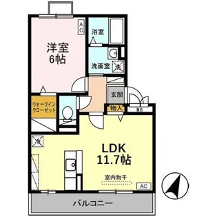 グランドキャッスルFUKUCHI A【2階】の間取り