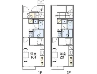 レオパレスメルベーユ【104号室】の間取り