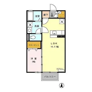 COMODO楠Ⅲ【2階】の間取り