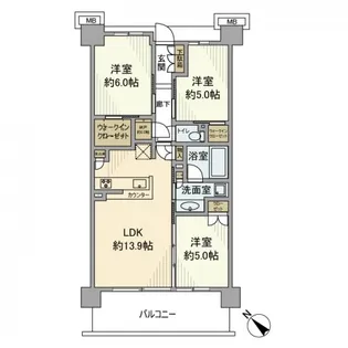 シティテラス柏【3階】の間取り